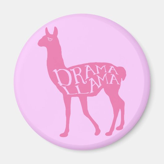 Pink Drama Llama Magneet (Voorkant)