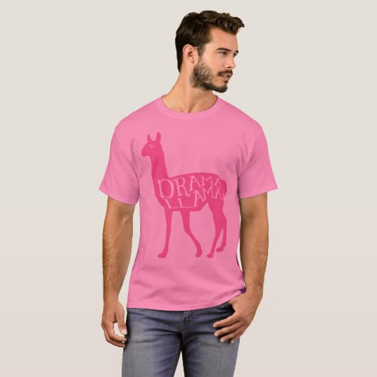 Pink Drama Llama T-shirt (Voorkant volledig)