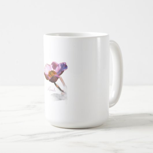 Pink Dream Flowers – Elegant Fantasy Natuur Koffiemok (Voorkant rechts)