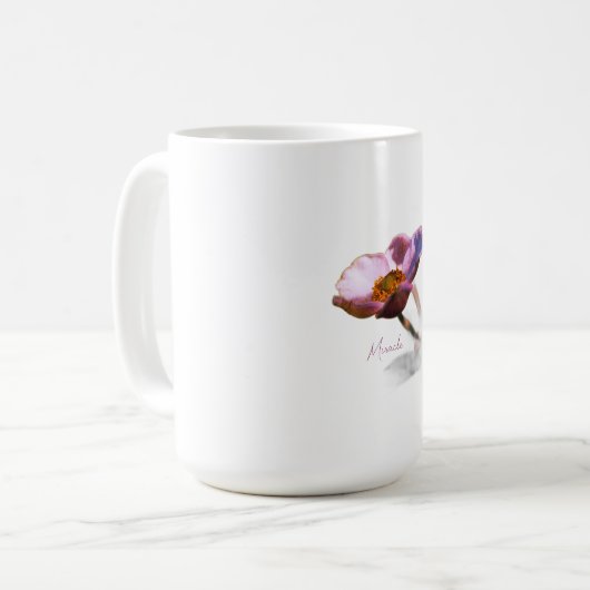 Pink Dream Flowers – Elegant Fantasy Natuur Koffiemok (Voorkant links)