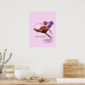 Pink Dream Flowers – Elegant Fantasy Natuur Poster (Keuken)