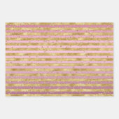 Pink Dream Gold Glitz Sparkle Stripes Leopard Inpakpapier Vel (Voorkant 3)