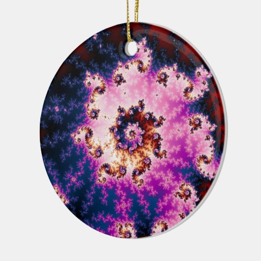 Pink Dream-kerstfractal Keramisch Ornament (Links)