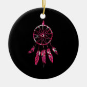 Pink Dreamcatcher Feathers Native American Indian Keramisch Ornament (Voorkant)