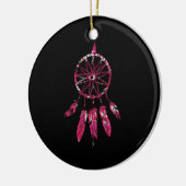 Pink Dreamcatcher Feathers Native American Indian Keramisch Ornament (Links)