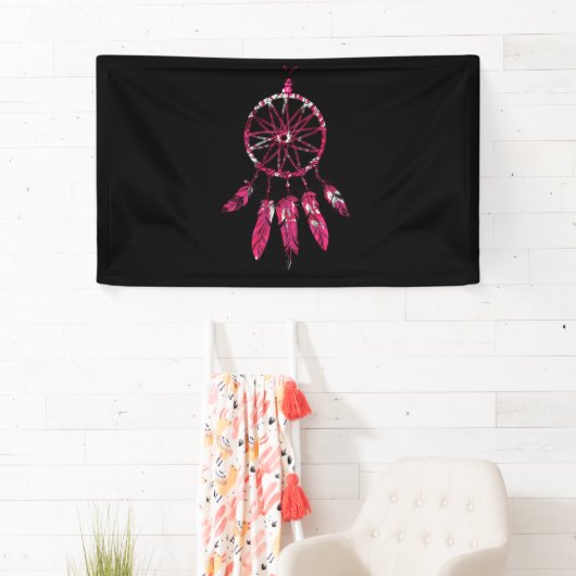 Pink Dreamcatcher Feathers Native American Indian Spandoek (Insitu)
