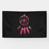 Pink Dreamcatcher Feathers Native American Indian Spandoek (Horizontaal)