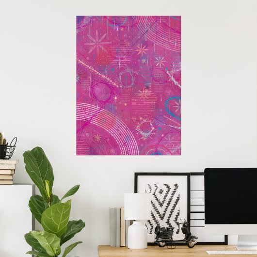 Pink Dreams Abstract  Poster (Thuiskantoor)