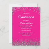  Pink Dress Quinceañera 15e verjaardag Uitnodiging (Achterkant)