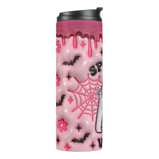 Pink Dripping Ghost Thermosbeker (Gedraaid links)