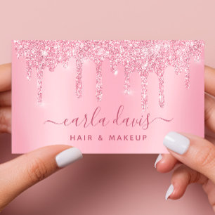 Pink Drips Sparkle Wimper Salon Visagist Visitekaartje
