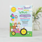 Pink Drive beroemd gemaakt door Birthday Party Par Kaart (Staand voorkant)