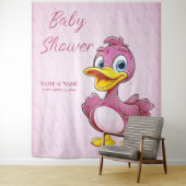 Pink Duck Achtergrond Wandkleed (In situ)