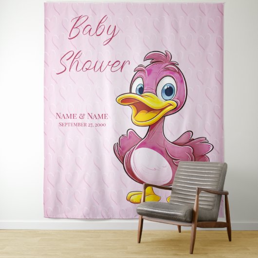 Pink Duck Achtergrond Wandkleed (In situ)