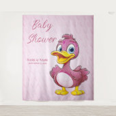 Pink Duck Achtergrond Wandkleed (Voorkant)