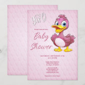 Pink Duck Baby shower Invitation Kaart (Voorkant / Achterkant)