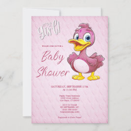 Pink Duck Baby shower Invitation Kaart