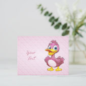 Pink Duck Briefkaart (Staand voorkant)