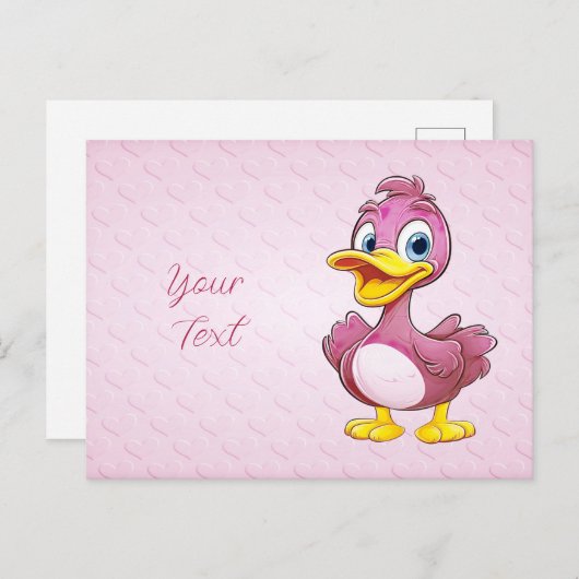 Pink Duck Briefkaart (Voorkant / Achterkant)