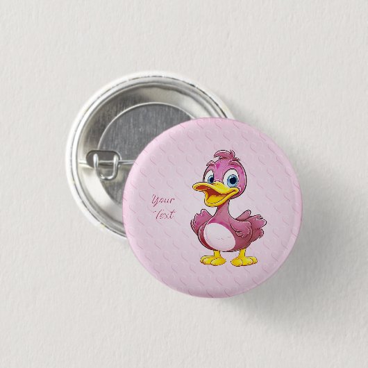 Pink Duck Button (Voorkant /achterkant)