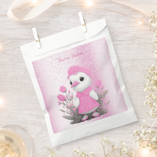 Pink Duck Favor Bag Bedankzakje (Geknipt)