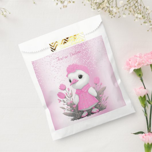 Pink Duck Favor Bag Bedankzakje (Gezegeld)