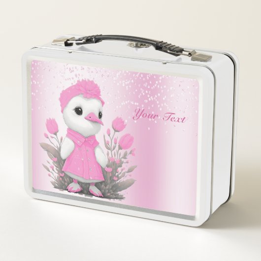 Pink Duck Metal Lunch Box (Achterkant)