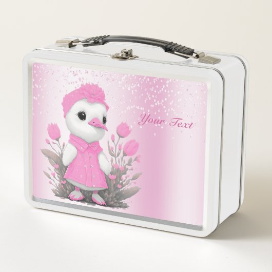 Pink Duck Metal Lunch Box (Voorkant)