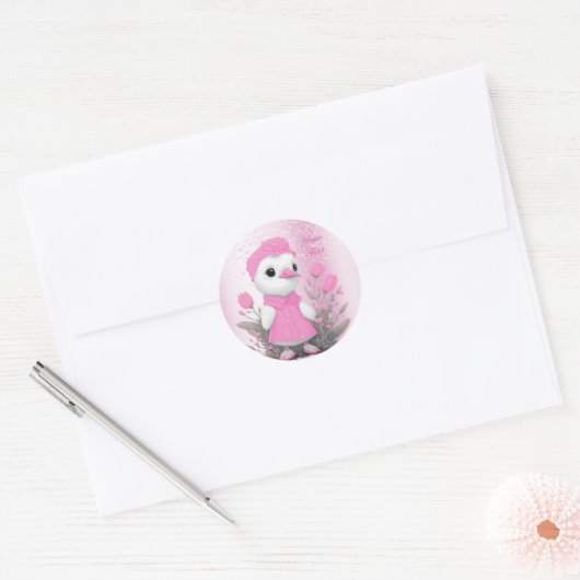 Pink Duck Sticker (Envelop)