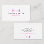 Pink Dumbell Fitness Instructor Personal Trainer Visitekaartje (Voorkant / Achterkant)