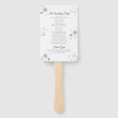 Pink & Dusty Blue Watercolor Floral Wedding  Handwaaier (Achterkant)