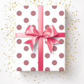 Pink Dusty Roos Polka Dots Pattern Cadeaupapier