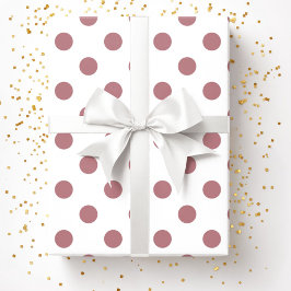 Pink Dusty Roos Polka Dots Pattern Cadeaupapier