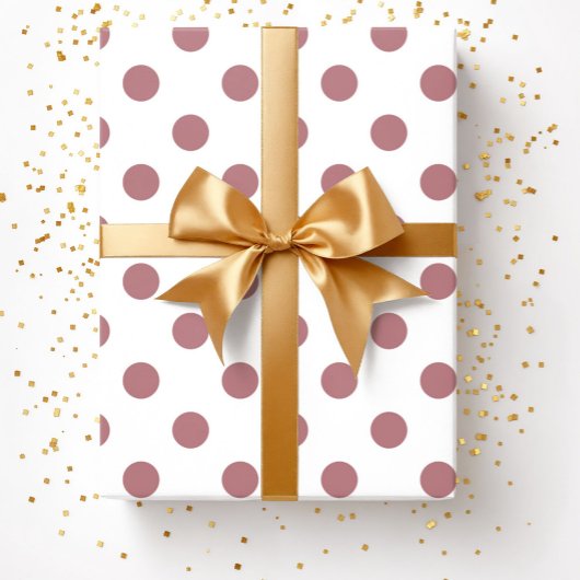 Pink Dusty Roos Polka Dots Pattern Cadeaupapier
