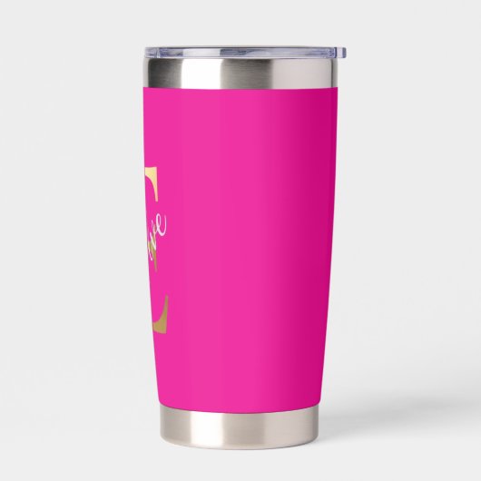 Pink E, Evolve Travel Tumbler Geïsoleerde Drinkbeker (Links)