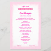 Pink Eagle Court of Honor Ceremony Program Flyer (Voorkant)