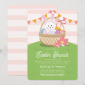 Pink Easter Brunch & Egg Hunt Holiday Kaart (Voorkant / Achterkant)