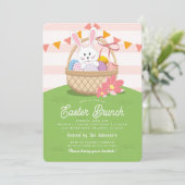 Pink Easter Brunch & Egg Hunt Holiday Kaart (Staand voorkant)