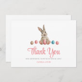 Pink Easter Bunny Bedankkaart (Voorkant / Achterkant)