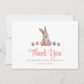 Pink Easter Bunny Bedankkaart (Voorkant)