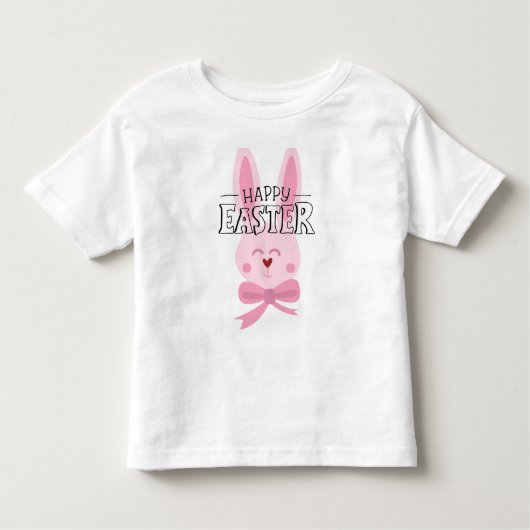 Pink Easter Bunny Kinder Shirts (Voorkant)