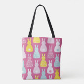 Pink Easter Bunny Rabbit Cute Pattern Tote Bag (Achterkant)