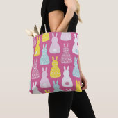 Pink Easter Bunny Rabbit Cute Pattern Tote Bag (Dichtbij)