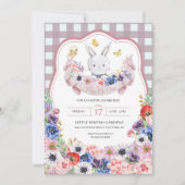 Pink Easter Egg Hunt Bunny Spring Flowers Kaart (Voorkant)