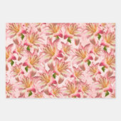 Pink Easter Lily Random Pattern Floral Photohraphy Inpakpapier Vel (Voorkant 3)