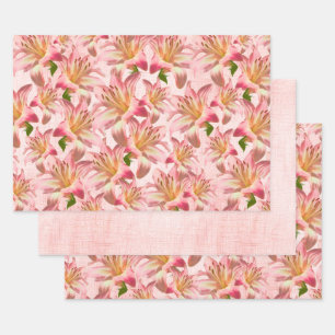 Pink Easter Lily Random Pattern Floral Photohraphy Inpakpapier Vel