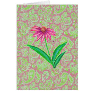 PINK ECHINACEA PAISLEY