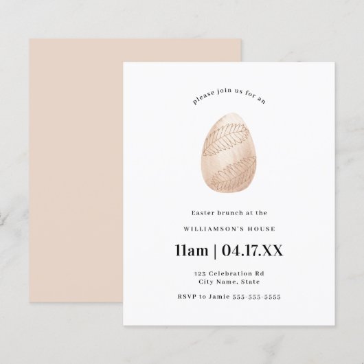 Pink Eenvoudige minimale Waterverf paaseieren (Voorkant / Achterkant)