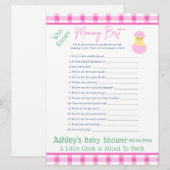 Pink Egg Little Chick Hatch Girl Baby Shower GAME Feestdagenkaart (Voorkant / Achterkant)
