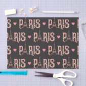 Pink Eiffel Tower Paris Flowers French Capital Tissuepapier (Craft)